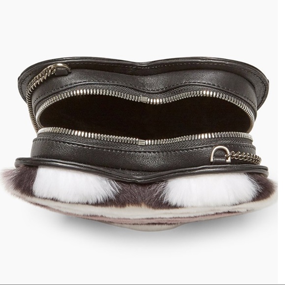 NWT Genuine Rabbit Fur Heart Crossbody - Picture 3 of 8